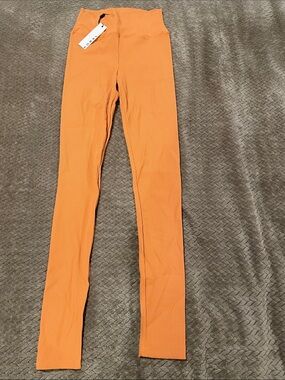 Koral Ribbed High-Waist Leggings in Orange